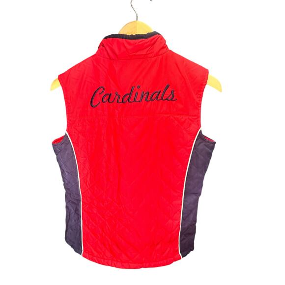 64. GENUINE MERCHANDISE | STL Cardinals Zip Up Quilted Vest Size Medium - Picture 2 of 8